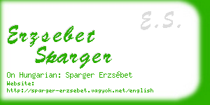 erzsebet sparger business card
